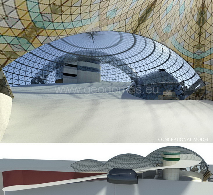 Covered Indoor Ski Slopes Snow Arena | Futuristic Ski Resort