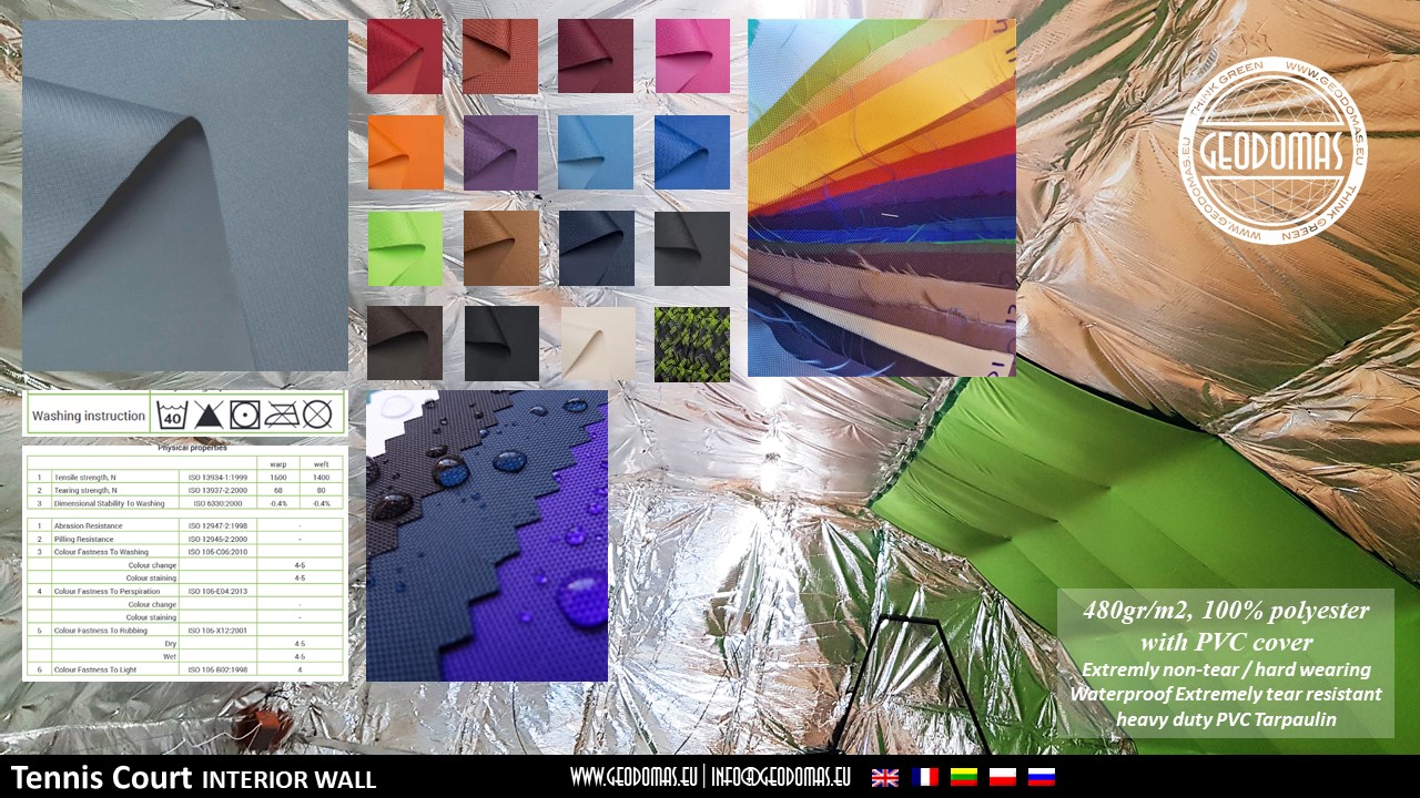 648m2 Tennis Court Dome Roof 36x18x7.4m | Glamping for Sport