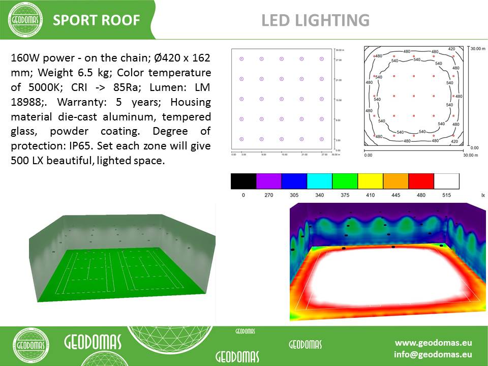 648m2 Tennis Court Dome Roof 36x18x7.4m | Glamping for Sport