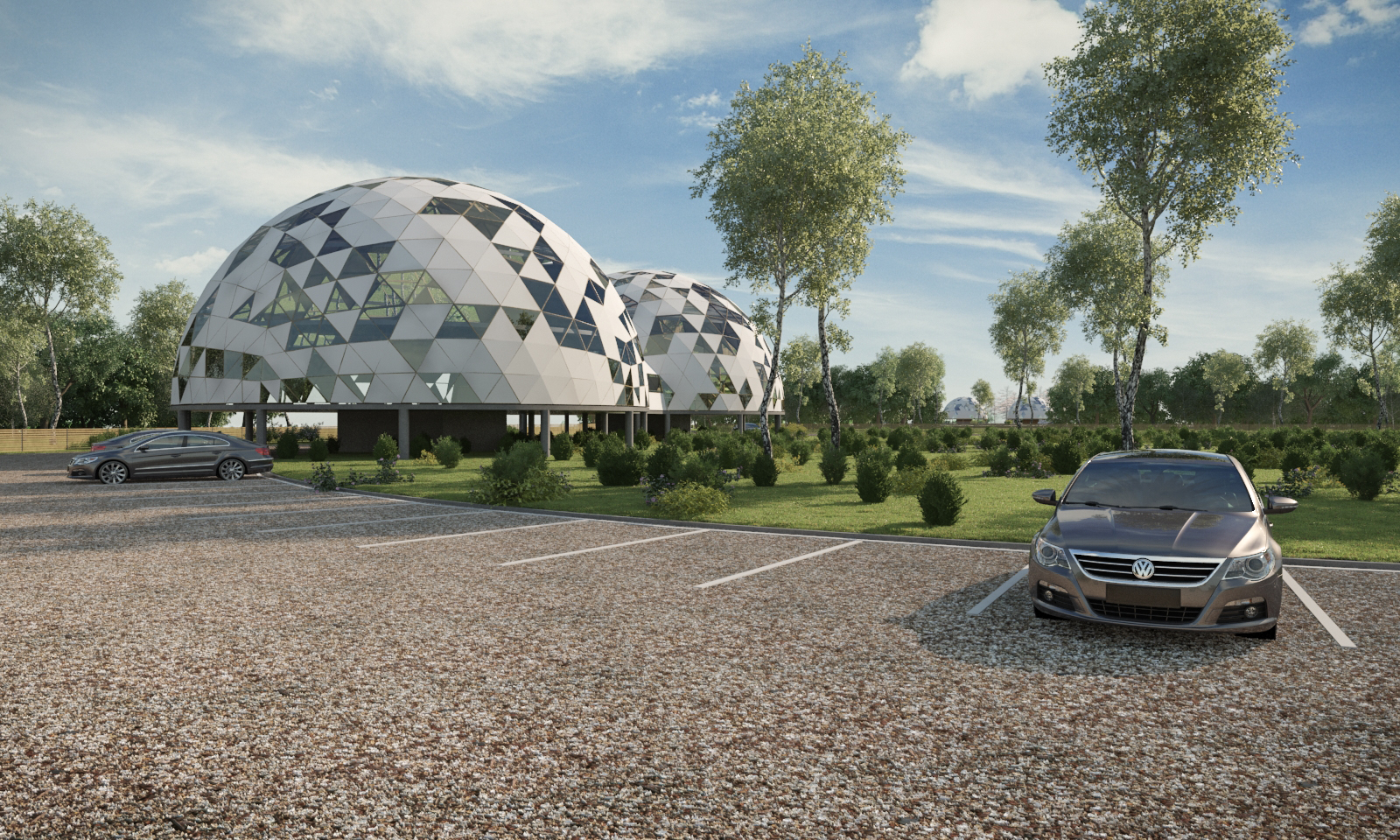 2500m2 Autonominis Mokslo ir Inovacijų Kupolinis kompleksas | Dvejų Korpusų Centras