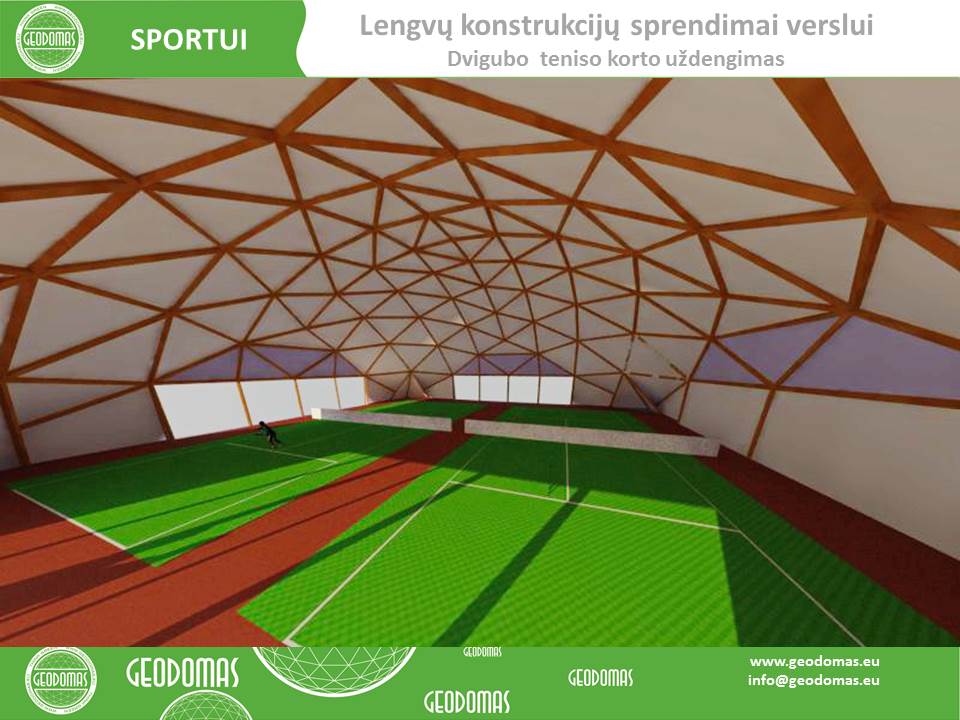 648m2 Tennis Court Dome Roof 36x18x7.4m | Glamping for Sport