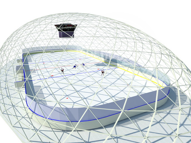 1215m2 ICE SKATING RINK 45X27X10,7M ICE RINK | Glamping Domes