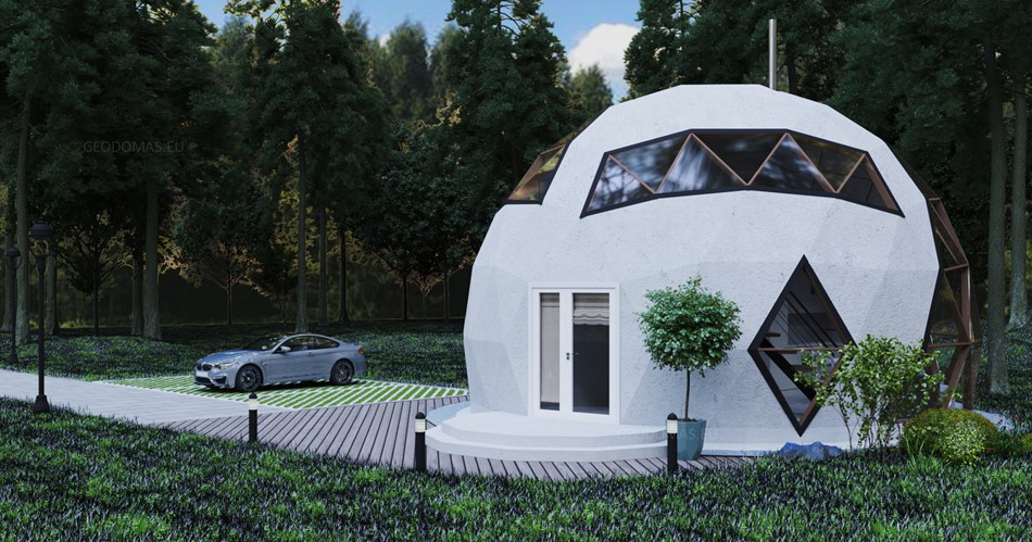 75m2 Family Geodesic House Ø8m Height 5,8m