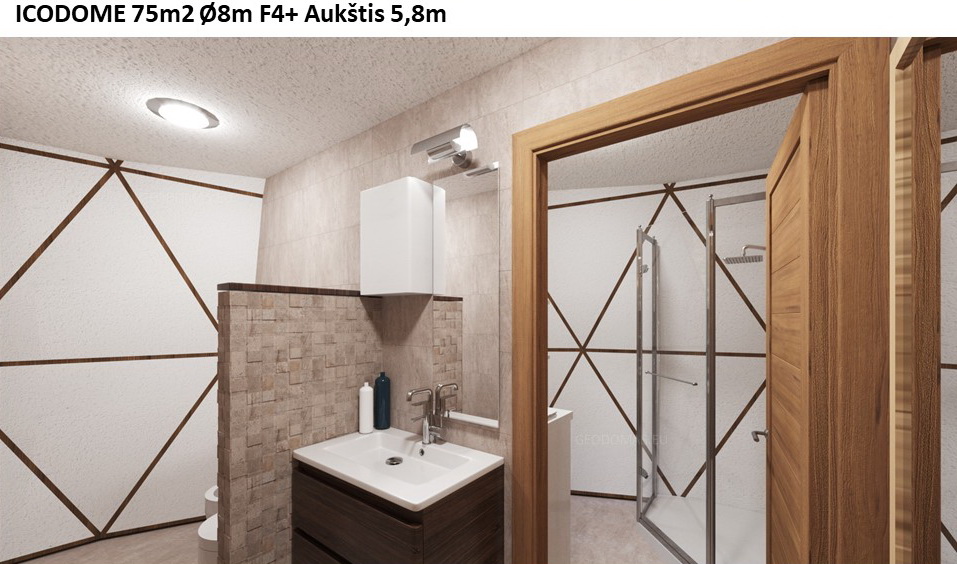 75m2 Family Geodesic House Ø8m Height 5,8m