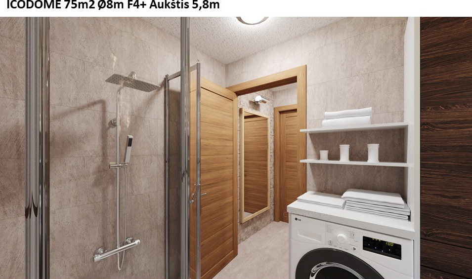 75m2 Family Geodesic House Ø8m Height 5,8m