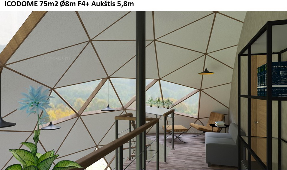 75m2 Family Geodesic House Ø8m Height 5,8m