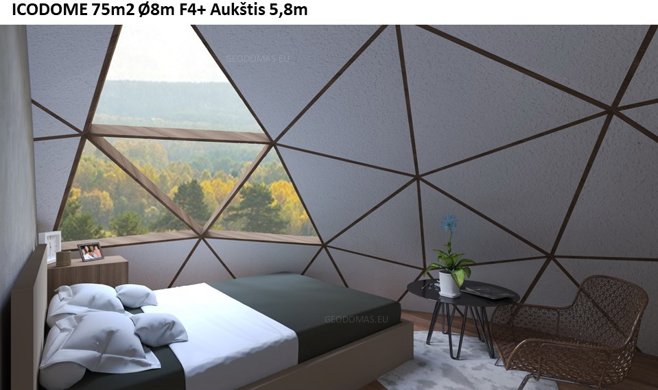 75m2 Family Geodesic House Ø8m Height 5,8m