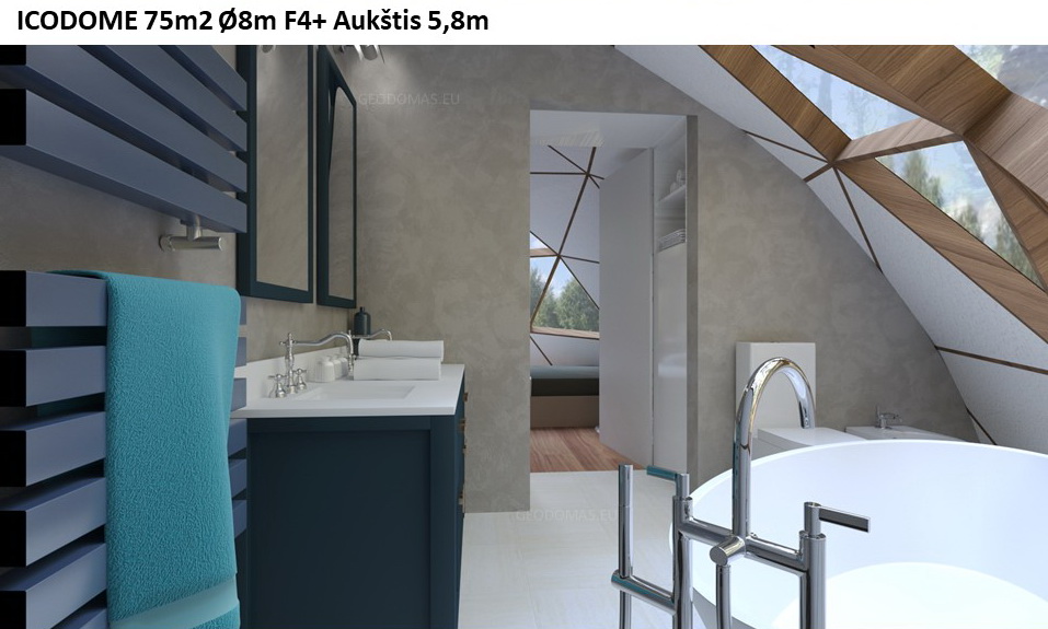 75m2 Family Geodesic House Ø8m Height 5,8m