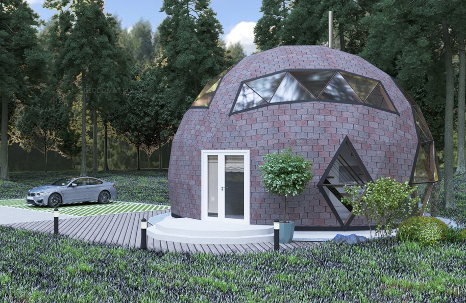 75m2 Family Geodesic House Ø8m Height 5,8m