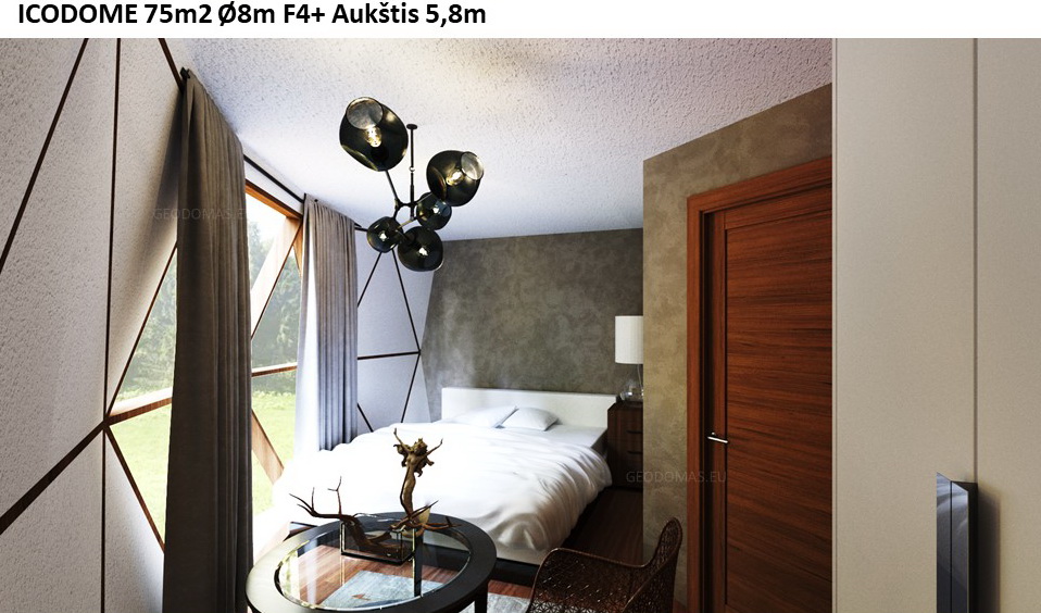 75m2 Family Geodesic House Ø8m Height 5,8m