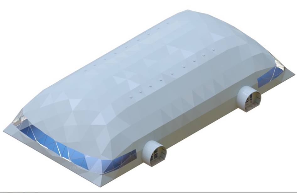 648m2 Tennis Court Dome Roof 36x18x7.4m | Glamping for Sport