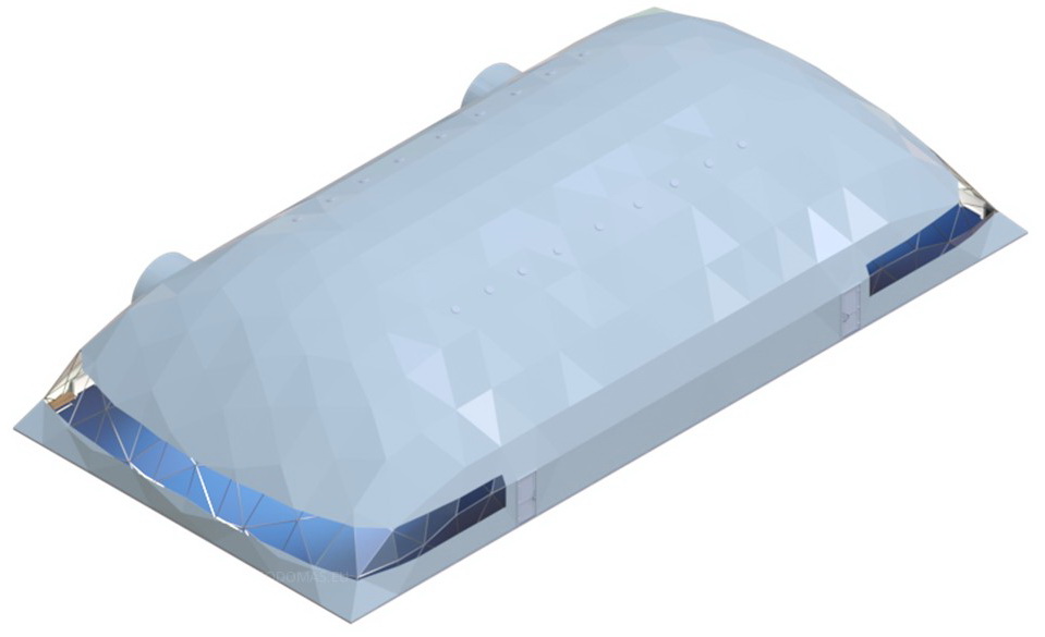 648m2 Tennis Court Dome Roof 36x18x7.4m | Glamping for Sport