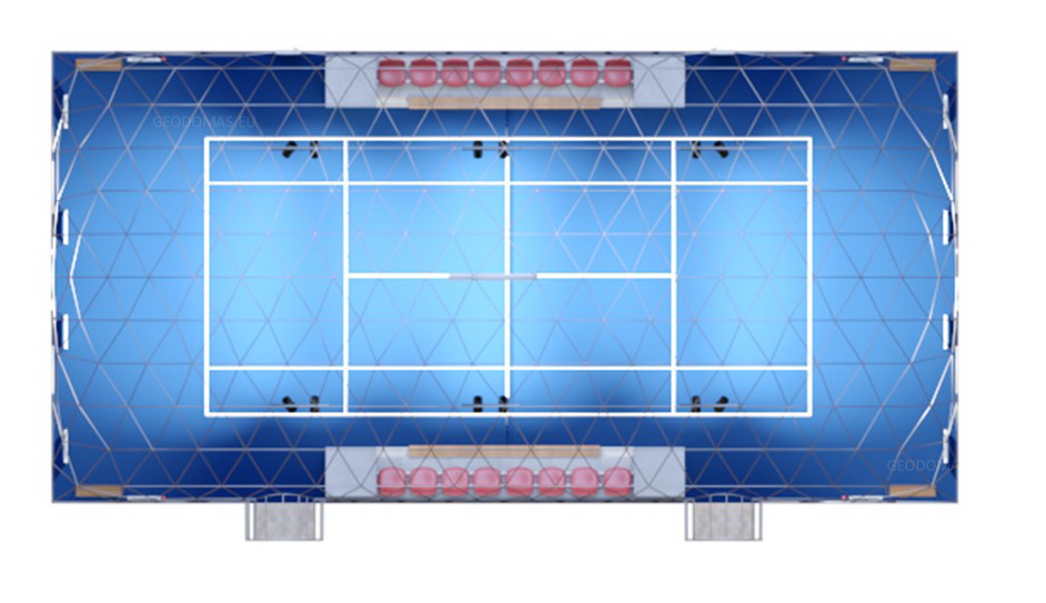 648m2 Tennis Court Dome Roof 36x18x7.4m | Glamping for Sport