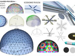 372m2 SINGLE GLASS Ø22m ICO F8+ H12,4m