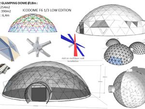 254m2 GLAMPING Ø18m ICO F6 H6,5m