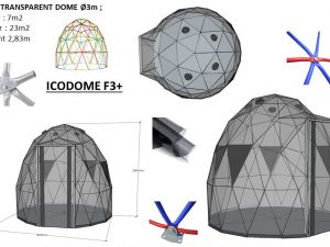 7m2 TRANSPARENT Ø3m ICO F3 H2,8