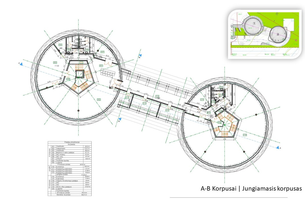 2500m2 Autonominis Mokslo ir Inovacijų Kupolinis kompleksas | Dvejų Korpusų Centras