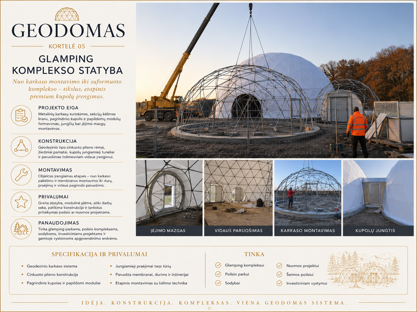 Glamping Apšiltinti kupolai | Privačiam ir Verslo Sektoriui | Daugiasluoksnė Membraninė Sieną | Naujovė !!!