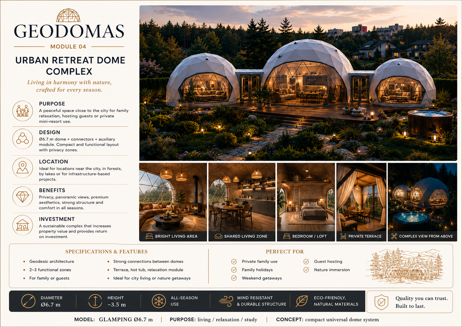 Glamping Apšiltinti kupolai | Privačiam ir Verslo Sektoriui | Daugiasluoksnė Membraninė Sieną | Naujovė !!!